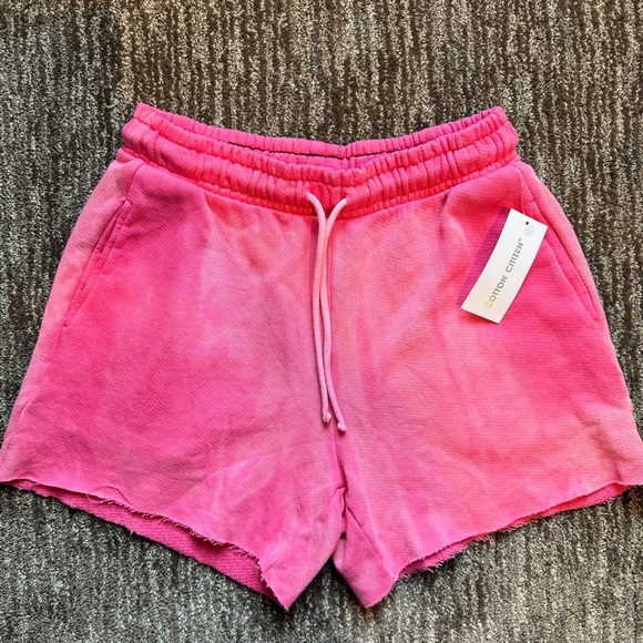 Cotton Citizen Pants - Cotton Citizen Vintage Wash Hot Pink Brooklyn Raw Hem Elastic Waist Short Small